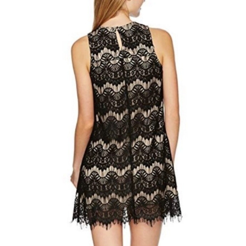Black and nude lace shift dress size small - Picture 2 of 8